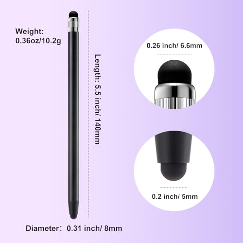 Stylus Pen for Touchscreen, ChaoQ 10pcs High Sensitivity and Precision Stylus Pen for iPad iPhone Android Compatible with All Touch Screens (Black/Purple) - color: 10 Black Purple