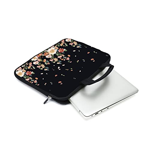 15.6" Laptop Sleeve 14" 15" 15.4" Chromebook Case Ultrabook Case Notebook Sleeves PC Messenger Bag (Flowers) - color: flowers