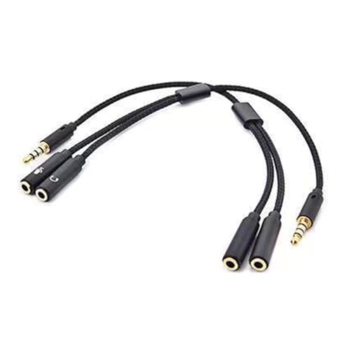 3.5mm Sound Adapter Y Splitter 3.5mm Cable Headsets 2 Female To 1 Male For Laptop Phone Earphone Headphone Microphone - color: Grey