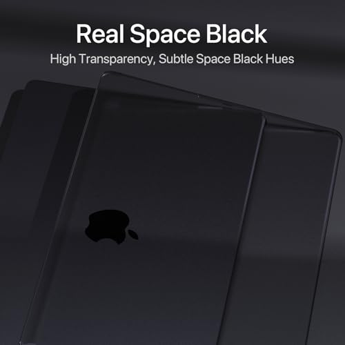 Soonjet Invisible Armor for MacBook Pro 14 inch Case M5 M4 M3 M2 2026-2021 | 100% Color Match, Matte Space Black Clear, Protective Hard Shell Laptop Cover, Ultra Thin, Anti Crack Fingerprint Scratch - color: Space Black Clear