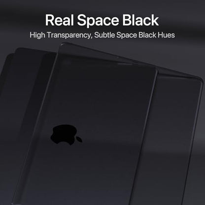 Soonjet Invisible Armor for MacBook Pro 14 inch Case M5 M4 M3 M2 2026-2021 | 100% Color Match, Matte Space Black Clear, Protective Hard Shell Laptop Cover, Ultra Thin, Anti Crack Fingerprint Scratch - color: Space Black Clear