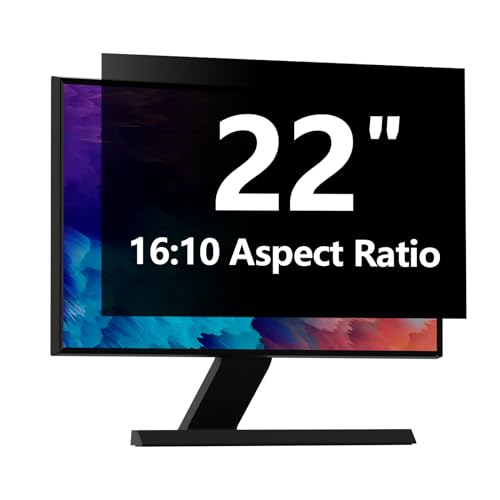 22-Inch Computer Privacy Screen for 16:10 Monitor | Anti-Spy & Anti-Glare | Confidential Data Protection | Scratch Resistant | Easy Install | Clear Front View | Removable - color: 22''Computer Privacy Screen, size: [1 Pack]