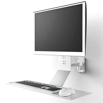 Laptop Desk Mount Stand, Monitor Wall Mount, Adjustable Laptop Holder Bracket with 24-inch Wide Tray, 10kg Load Capacity and Durable Material, Stable Structure, for Working, Studying