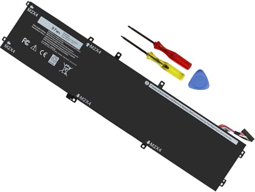 97Wh 6GTPY Battery for Dell XPS 15 9560 9570 9550 7590 Precision 5510 5520 | 5530 5540 Vostro 7500 7590 Series 4GVGH GPM03 1P6KD 5XJ28 M2X4 P56F P56F001 11.4V - size: 13*2.8*0.5inch 6GTPY