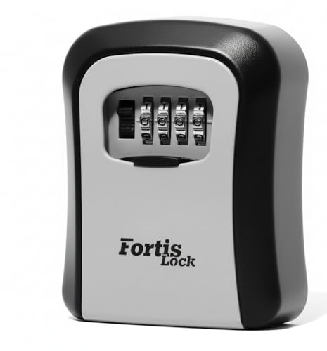 Box for Keys with Code, Wall Mount Combination Key Lock Box, 4-Digit Resettable, Weather-Resistant Outdoor Metal Lockbox, Large Capacity Key Safe