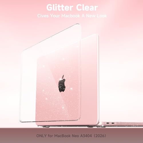 Case Compatible with MacBook Neo 13 inch Laptop 2026 (Model A3404), Scratch Resistant Protective Hard Shell Cover, Glitter Blush - color: Glitter Blush