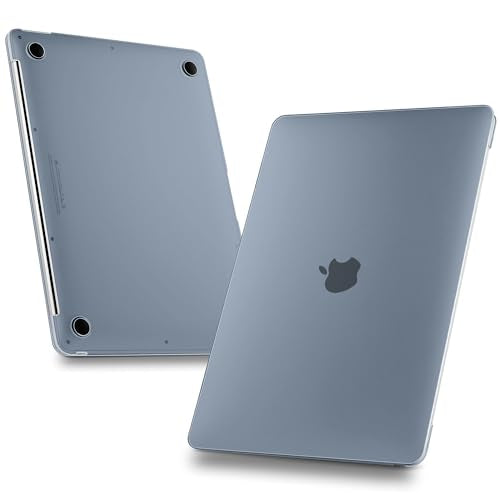 Batianda Matte Ultra-Thin MacBook Pro 13 inch Case 2022 2020 Release Model A2338 M1 M2 A2251 A2289 Fingerprint-Resistant, Precision Fit, Durable with TPU Keyboard Cover and OTG Adapter,Steel Blue - color: Steel Blue