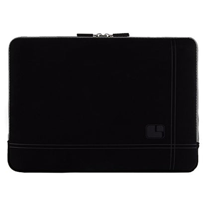 SumacLife Micro Suede Carrying Sleeve with Rear Pocket for 13-13.3 Inches Laptops (SLMSuede13BGRY) - color: Black/gray