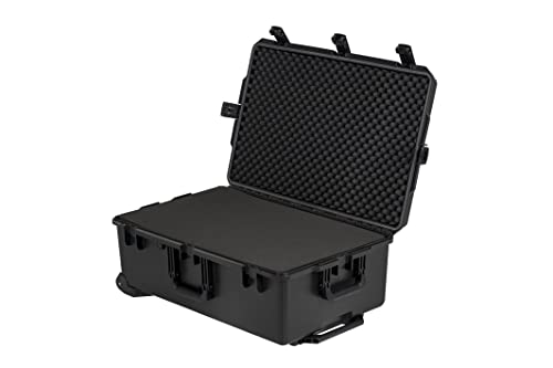 MEIJIA Premium Waterproof Rolling Hard Camera Case,Hard Protective Case with customizable fit foam and wheels,Full Protection with Light&Convenient Design,Elegant Black (31.3"X20.3"X12.25") - size: 31.3"X20.3"X12.25"