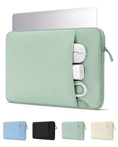 ProCase Laptop Sleeve 13" for MacBook Neo/Air/Pro with A18/M5/M4/M3/M2/M1 ﻿ | Slim Travel Sleeve with Soft Plush Lining & Large Front Pocket, Water-Resistant, Also Fit 13" HP Dell Lenovo ASUS Acer - color: Willow Green, size: 13-inch