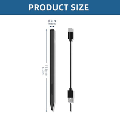 Styluses Pen Compatible for Go/Laptop/Book Featuring 1024Pressure Levels Replaceable Nibs Fast Charging Styluses - color: Silver