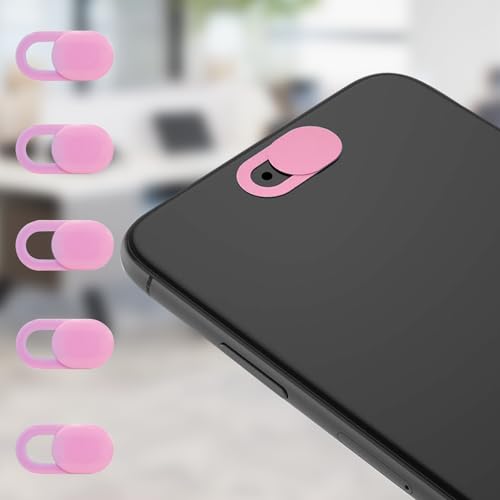 5 Pcs Webcam Cover Slide Camera Privacy Cover Ultra Thin Laptop Webcam for Office Computer Tablet and Desktop Use(Pink) - color: Pink