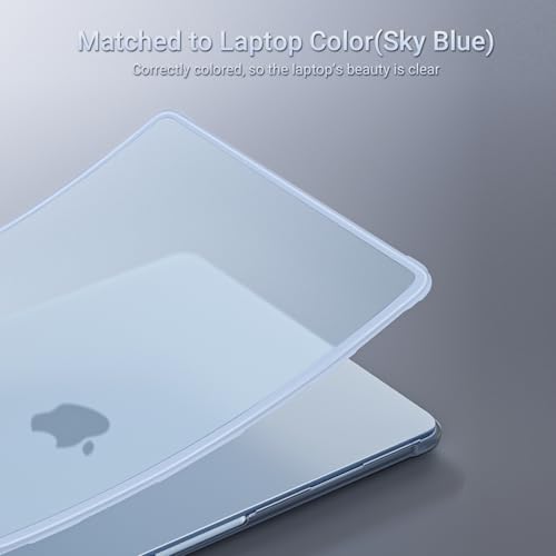 MOSISO Anti-Crack Case for MacBook Air 13 inch M5 M4 M3 M2 2026-2022 | 3 in 1 Kit Anti-Fingerprints Reinforced TPU Bumper Hard Shell for MacBook Air 13.6, A3449 A3240 A3113 A2681, Sky Blue - color: Sky Blue