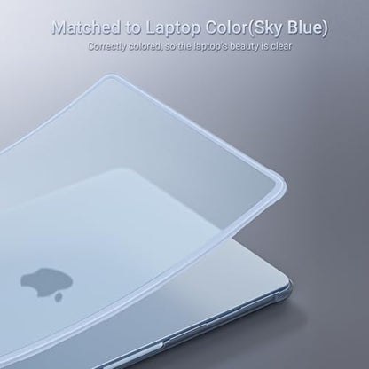 MOSISO Anti-Crack Case for MacBook Air 13 inch M5 M4 M3 M2 2026-2022 | 3 in 1 Kit Anti-Fingerprints Reinforced TPU Bumper Hard Shell for MacBook Air 13.6, A3449 A3240 A3113 A2681, Sky Blue - color: Sky Blue