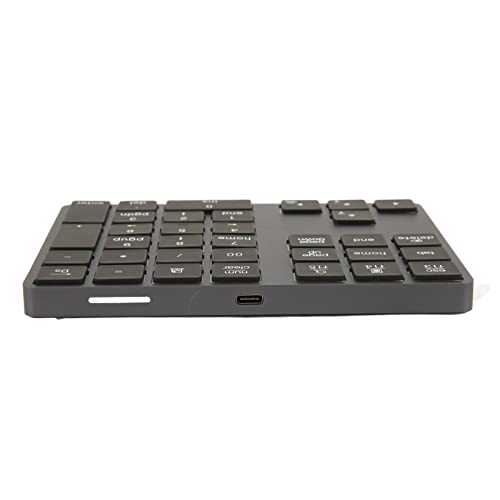 EBTOOLS Bluetooth Number Pad, Rechargeable 34 Key Numeric Keypad with 7 Color Backlit, Mini External Keyboard, Complement to Laptop, for OS