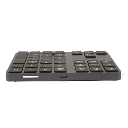 EBTOOLS Bluetooth Number Pad, Rechargeable 34 Key Numeric Keypad with 7 Color Backlit, Mini External Keyboard, Complement to Laptop, for OS