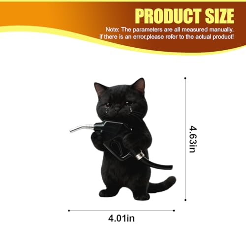 Animal Car Fuel Tank Sticker Decal, Funny Vinyl Automotive Fuel Lid Sticker, Self-Adhesive Water-Resistant Vehicle Exterior Body Decal Decoration for Cars, Trucks, SUVs, Laptops(Cat) - size: Cat