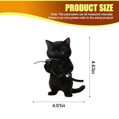 Animal Car Fuel Tank Sticker Decal, Funny Vinyl Automotive Fuel Lid Sticker, Self-Adhesive Water-Resistant Vehicle Exterior Body Decal Decoration for Cars, Trucks, SUVs, Laptops(Cat) - size: Cat