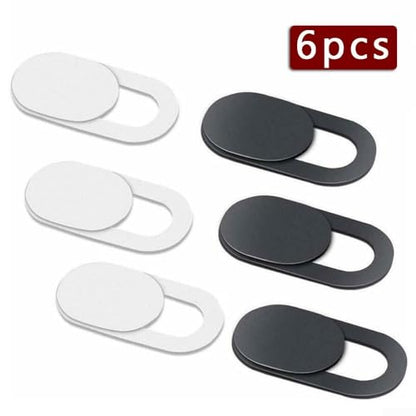 6 Pack Webcam Cover Slider, Ultra-Thin 0.7mm Privacy Protector for Laptop PC Phone Tablet Camera, Plastic Sliding Blocker Security Shield, Black 18x9mm