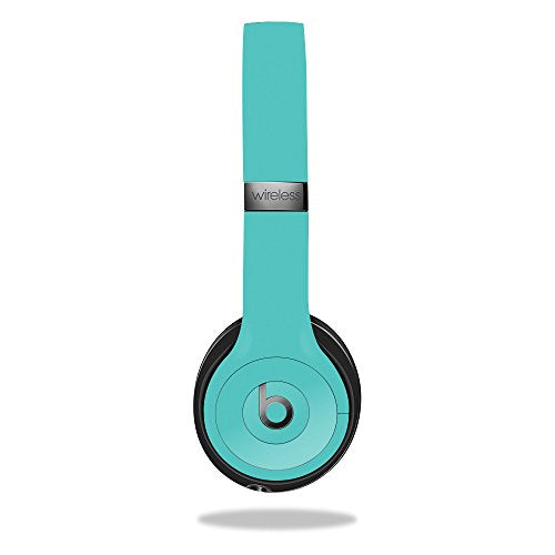 MightySkins Skin Compatible with Beats by Dr. Dre Solo 3 Wireless - Solid Turquoise | Protective, Durable, and Unique Vinyl Decal wrap Cover | Easy to Apply, Remove | Made in The USA - color: Turquoise