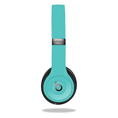 MightySkins Skin Compatible with Beats by Dr. Dre Solo 3 Wireless - Solid Turquoise | Protective, Durable, and Unique Vinyl Decal wrap Cover | Easy to Apply, Remove | Made in The USA - color: Turquoise