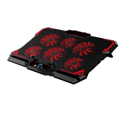 17inch Gaming Laptop Cooler Six Fan Led Screen Two USB Port 2600RPM Laptop Cooling Pad Notebook Stand for Laptop(B) - color: B