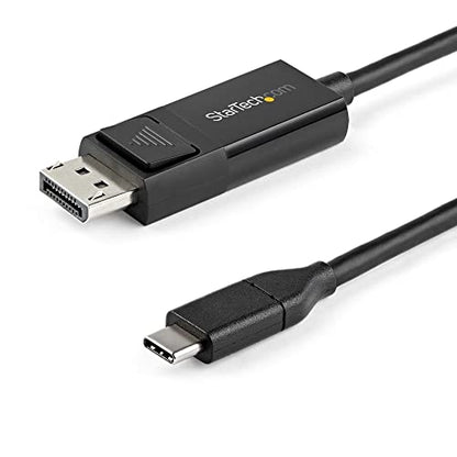 StarTech 6ft USB-C to DisplayPort 1.2 Cable, 4K 60Hz, HDR, Bidirectional | Bidirectional for Windows and Apple M1/M2/M3/M4, USB4 Thunderbolt, Laptop to DP monitor or DP host to display, 21.6Gbps, HBR2 - size: 6.6 ft