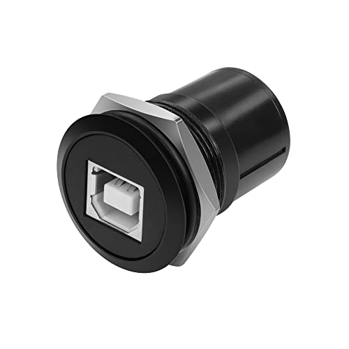 QIANRENON USB Type B Female to Female Panel Mount Adapter - Round Connector for Printer, Scanner, 3.5' Portable Hard Drive, Monitor