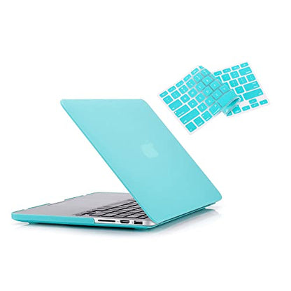 RUBAN for Old MacBook Pro Retina 13 inch (A1502 & A1425 Models) 2015 2014 2013 2012 Release,Plastic Hard Shell Case & Keyboard Cover, Turquoise - color: Turquoise