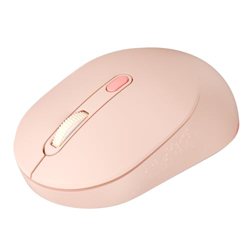 TECKNET 3-Device Portable Wireless Bluetooth Mouse for Laptop Pink | Silent Click, Ambidextrous Ergonomic Desigm, Adjustable 4800 DPI, Wide Compatibility for Laptop, PC, iPad, MacBook - color: Pink