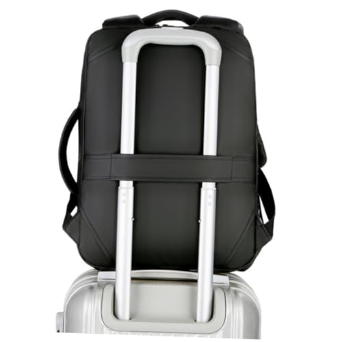 KALLORY Large Capacity USB Charging Business Laptop Backpack for Men, Black Waterproof Notebook Bookbag Suitable for Travel and Work
