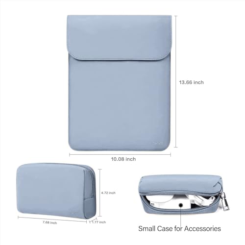 MOSISO Laptop Case 13.3 inch, 13-13.3 inch Laptop Sleeve Compatible with MacBook Neo 13 A18 Pro A3404 /Air 13/Pro 13/Pro 14 M5 M4 M3 M2 M1, Faux Suede Leather Case with Small Bag, Air Blue - color: Air Blue