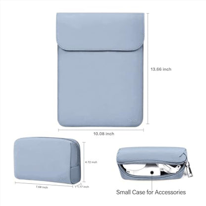 MOSISO Laptop Case 13.3 inch, 13-13.3 inch Laptop Sleeve Compatible with MacBook Neo 13 A18 Pro A3404 /Air 13/Pro 13/Pro 14 M5 M4 M3 M2 M1, Faux Suede Leather Case with Small Bag, Air Blue - color: Air Blue
