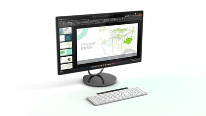 Lenovo 800 Self-Charging Bluetooth Keyboard, Uses Ambient Light for Charging, Bluetooth 5.1, Supports 3 Devices, Battery Free, Wireless, White - color: White