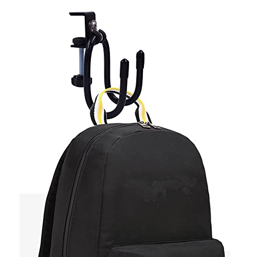 YYST Desk Mount Clamp-On Bag Holder Hook Backpack Hanger Portable for Backpack, Handbag, Purse, Laptop Bag, Tote Bag, Messenger Bag,Table Desk, Under Counter (20 lb. Capacity) (2)