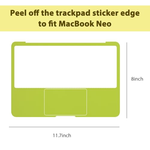 Palm Rest Cover Palm Rest Cover for MacBook Neo | Scratch-Resistant Laptop Skin with PVC Light-Weight Trackpad Protector Skin, Removable (Yellowgreen) - color: Yellowgreen