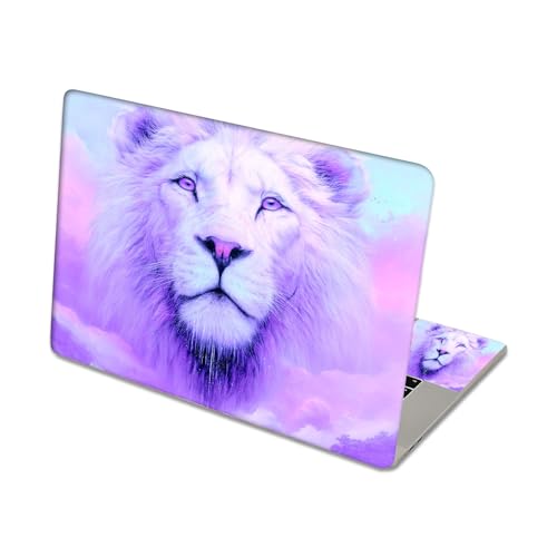 Aesthetic Laptop Skin Sticker, Purple - Hued White Lion Waterproof Vinyl Laptop Decal, Removable Bubble Free, Reusable Protective Cover for 13 14 15 15.6 Inch - color: Purple - Hued White Lion