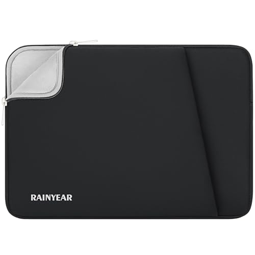 RAINYEAR Laptop Sleeve Case with Front Pocket, 15.6 Inch Protective Portable Case Briefcase Handbag Laptop Carrying Bag Cover Compatible for HP, Dell, Asus, Lenovo, Notebook, Black - color: Black, size: 15.6 inch
