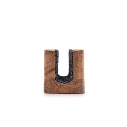 EDHAS Laptop Holder Acacia Wood Vertical Laptop Stand for Desk Compatible with Apple MacBook, Microsoft Surface, Gaming Laptops, IPad, Tablets (8" x 2.3" x 2.5")