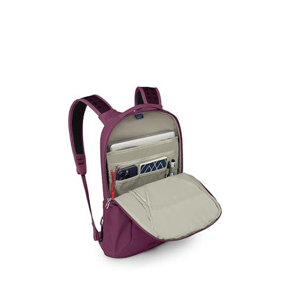 Osprey Ozone Slim Pack - Lightweight Laptop Backpack with AirScape Suspension, Water Bottle Pockets & Slim Travel Design - Fits Most 16" Laptops - Personal Item or Carry-On Compatible, Moody Burgundy - color: Moody Burgundy