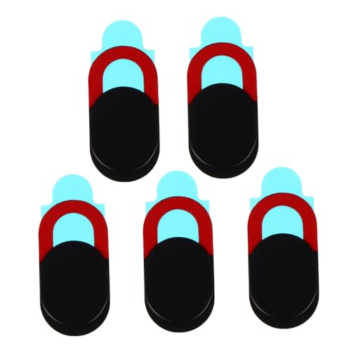 5pcs Professional Webcam Privacy Cover Laptop Camera Protector Privacy Sticker for Computer and Phone, Black and Red, Suitable for Online Meetings and Remote Work