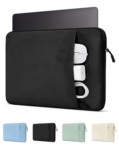 ProCase Laptop Sleeve 13" for MacBook Neo/Air/Pro with A18/M5/M4/M3/M2/M1 | Slim Travel Sleeve with Soft Plush Lining & Large Front Pocket, Water-Resistant, Also Fit 13" HP Dell Lenovo ASUS Acer - color: Black, size: 13-inch