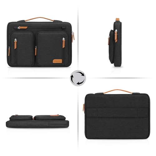 MOSISO 360 Protective Laptop Case 15.6 inch, 15-16 inch Laptop Sleeve | Compatible with MacBook Pro 16, HP Acer Dell Lenovo ASUS, Side Open Carrying Computer Bag with 5 Accessory Pockets&Belt,Black - color: Black, size: 15.6 inch