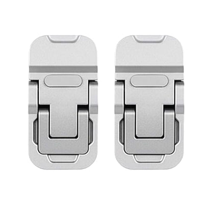 2 Pcs White Portable Keyboard Riser, Dual Tilt Angle Adjustment Foldable Laptop Stand, Self-Adhesive Mini Computer Stand for Desk/Most Keyboards - color: White