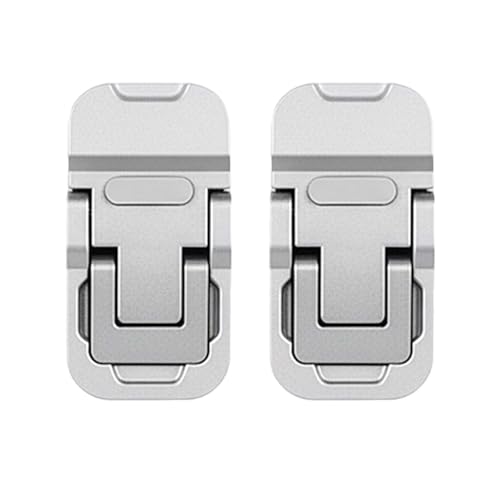 2 Pcs White Portable Keyboard Riser, Dual Tilt Angle Adjustment Foldable Laptop Stand, Self-Adhesive Mini Computer Stand for Desk/Most Keyboards - color: White