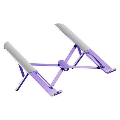 Multiple Angled Laptop Stand with Alloys Construction and Silicone Grips for Secure Placement and Viewing Foldable Laptop Stand - color: Purple