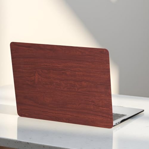 for MacBook Neo Case 13 Inch,Wood Grain, Faux Leather, Coffee Brown | Logo Cutout, Schockproof Cover, Keyboard Skin, 2026 A18 Chip, Model A3404 - color: Wood Coffee Brown