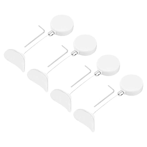 MECCANIXITY 1.8 ft Retractable Cable Lock with Arc Patch Remote Control Security Lock with Adjustable Cord Tether Anti Theft for Laptop, TV, 200g, White, 4 Pack - color: White