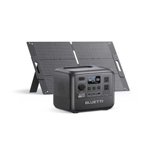 BLUETTI AC50B Solar Generator with 100W Solar Panel Included (Ships Separately), 448Wh/700W Portable Power Station, 65W USB-C PD Output, LiFePO4 Battery Backup for Travel, Camping, Outage - style: BLUETTI AC50B+100W Solar Panel