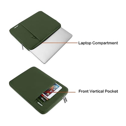 MOSISO Laptop Case 13 inch, Laptop Sleeve Bag with Pocket | Compatible with MacBook Neo A3404 2026/Air/Pro 13 M5/M4/M3/M2/M1 2026-2016, Polyester Vertical Computer Bag, Army Green - color: Army Green, size: 13 inch